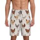 thumbnail image 1 of Balery Various Chicken Pantalones cortos de pijama de punto de algodón para hombre con cinturilla y bolsillos-XX-Large, 1 of 6