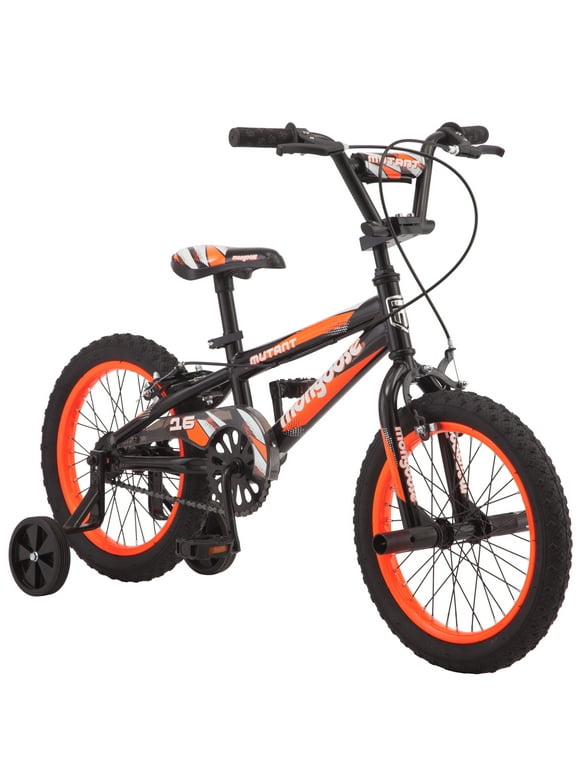 Mongoose Mutant 16 inch Kid's BMX Bike, Boys/Girls, Ages 3-5, Black & Orange
