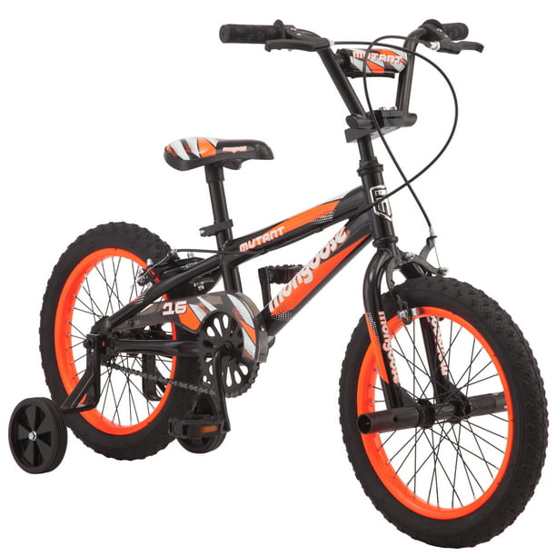 Mongoose 16" Mutant Kids BMX-Style Bike, Black & Orange