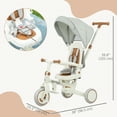 thumbnail image 3 of Qaba 7 in 1 Toddler Tricycle with Adjustable Parent Handlebar, Cream White, 3 of 10