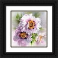 thumbnail image 1 of Besedina, Anastasiia 26x26 Black Ornate Wood Framed with Double Matting Museum Art Print Titled - Peonies in Square Format, 1 of 4