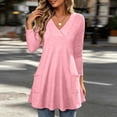 thumbnail image 4 of Ynynloco Long Sleeve for Womens Tops with 2 Pockets Fall Oversized Blouses Pullover Solid Color Dressy Casual T-Shirts Outfits, 4 of 9