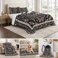 thumbnail image 6 of Quilts King Size Bedding Set, Boho Botanical Lightweight Quilted Comforter, Vintage Bohemia Green Butterflies Flowers Soft Reversible Bedspread Coverlet with Pillow Covers for All Season, 96" x 106", 6 of 9