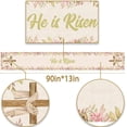 thumbnail image 4 of He is Risen Table Runner Easter Christian Cross Resurrection Lily Spring Holiday Party Kitchen Dinning Home Decoration (13" x 90"), 4 of 5