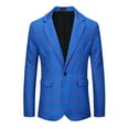 thumbnail image 5 of INSPIRE CHIC Plaid Blazers for Men's Notch Lapel Contrasting Color Checked Pattern Sports Coat, 5 of 5