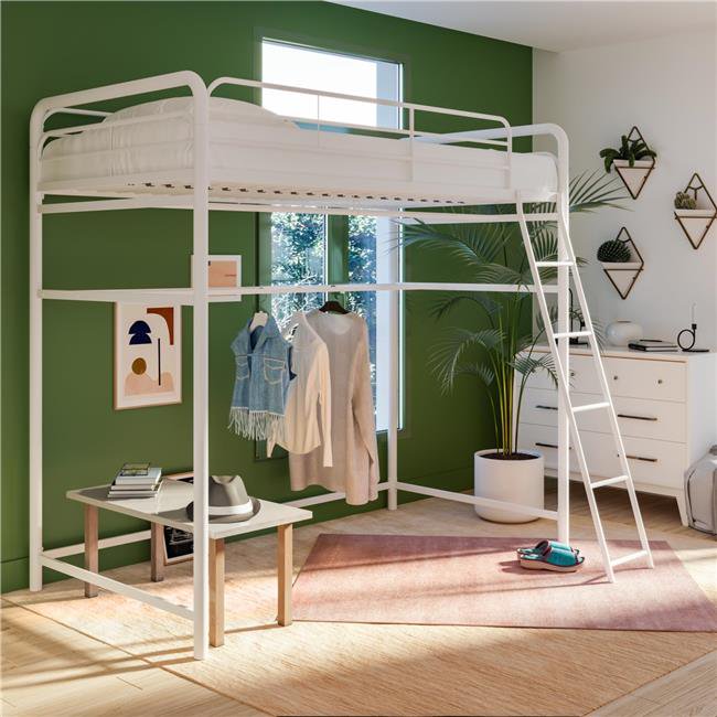 DHP DE55075 AVI Closet Storage Loft Bed, White Twin Size Walmart