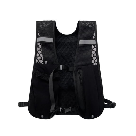 Reflective Running Hydration Vest, Lightweight Water Bottle Holder Chest Pack with Phone Pocket for Outdoor Fitness