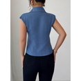thumbnail image 2 of Blusa Sin Mangas Con Nudo Frontal Ajustada Color Azul, 2 of 12