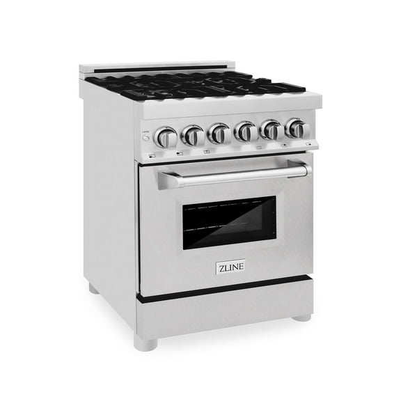 ZLINE 24" 2.8 cu. ft. Dual Fuel Range with Gas Stove and Electric Oven in Stainless Steel and DuraSnow Door (RA-SN-24)