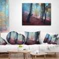 thumbnail image 4 of Designart Mysterious Fairytale Yellow Wood - Landscape Photography Throw Pillow - 12x20, 4 of 5