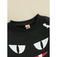 thumbnail image 5 of Halloween Baby Newborn Romper, Round Neck Stripe Long Sleeve Ghost Bodysuit Outfit, 5 of 8