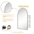 thumbnail image 2 of TEHOME Brushed Nickel Arched Medicine Cabinet, 20x30 inches, Recessed/Surface Mount, 2 of 12