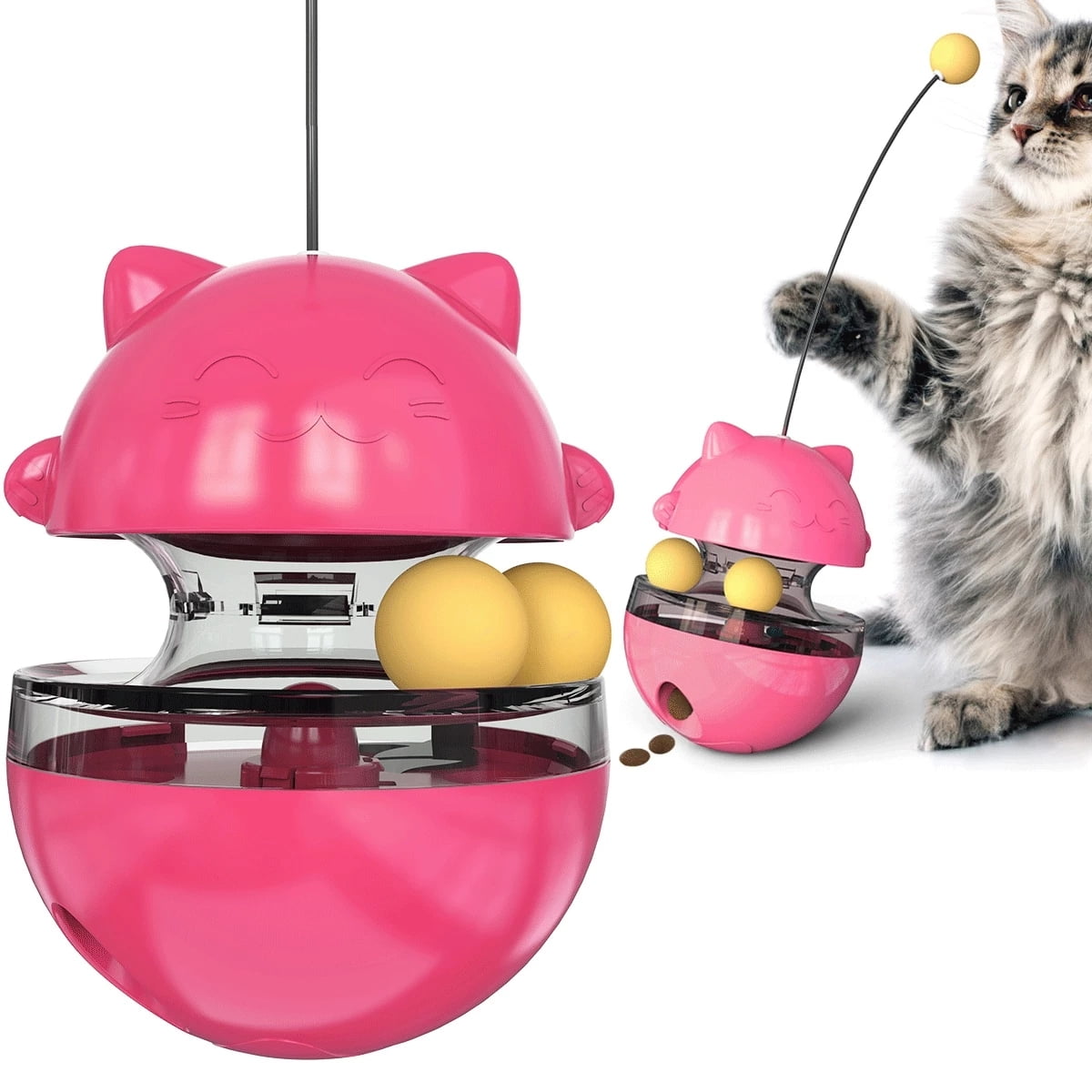 1/2/3/4Pieces Cat Toy Tumbler, Cat Food Dispenser, Cat Treat Dispenser With Cat And Cat Food