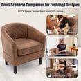 thumbnail image 3 of Homefun Barrel Accent Chair PU Leather Nailhead Trim Diamond Tufted Back Club Chair for Living Room,Coffee, 3 of 6