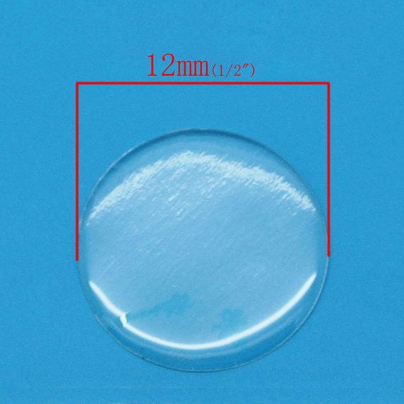 CA420A - 50 pcs. Circle Clear Round Epoxy Resin Stickers - 12mm (0.47 in)