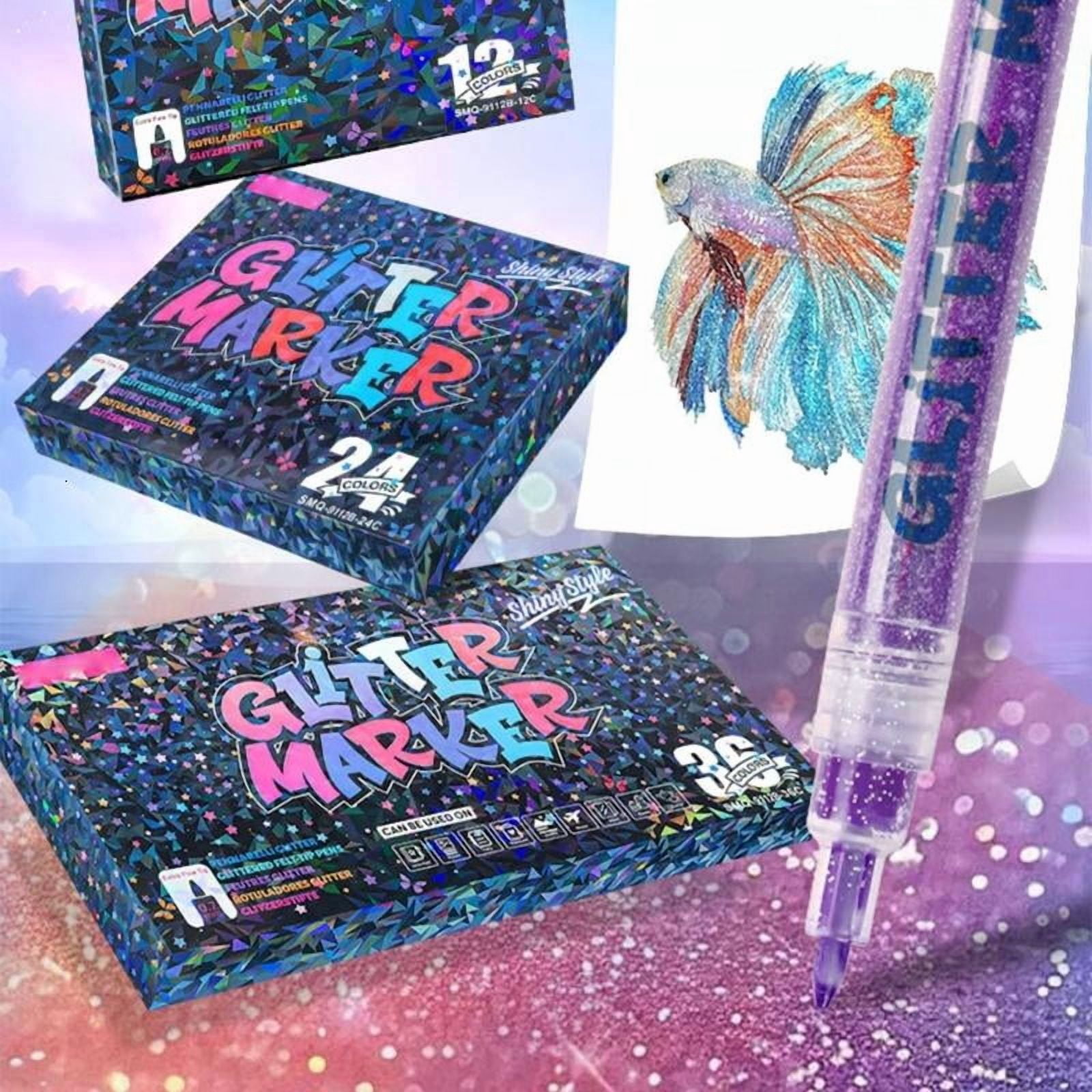 CEORPER Glittering Highlighter Pen Quick Drying for Journaling Card Making Drawing