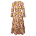thumbnail image 5 of Abaya Dress for Elegant Women's Printed Dress Long Sleeve Robe Sun Skirt with Detachable Waist Belt, 5 of 7