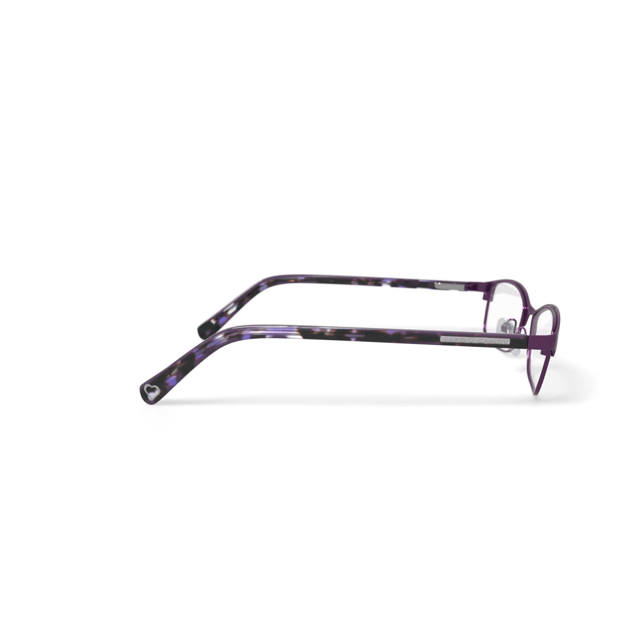 Hard Candy Women's HC21 Browline Prescription Eyeglasses with Case, Matte Dark Purple