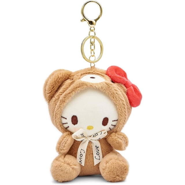 Cute Plush Keychain for Women Girls, 5" Lovely Keychain Decorative Accessories, Purse Bag Backpack Charm