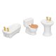 thumbnail image 1 of Muebles de baño para casa de muñecas juego de baño para casa de muñecas 3 uds bañera inodoro lavabo porcelana de simulación ligera para casa de muñecas 1/24 ANGGREK Otros, 1 of 8