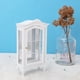 thumbnail image 3 of 1:12 casa de muñecas Mini gabinete de exhibición de ventana transparente de tres capas de madera blanca para muñecas, 3 of 8