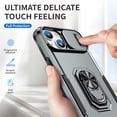 thumbnail image 2 of for iPhone 14 Plus Hard Case, with Camera Cover & Kickstand Holder, Built-in 360°Rotate Ring Stand Anti-scratch Drop Protection Magnetic Phone Case for Apple iPhone 14 Plus - Gray, 2 of 8
