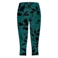 thumbnail image 5 of Mnuaqn Capri Leggings for Women Plus Size Tummy Control Knee Length No Pockets High Waisted Yoga Workout Tights (XXL, Dark Green), 5 of 5