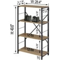 Small Bookshelf, 3 Tier Open Book Shelf, Rustic Wood and Metal Shelving
