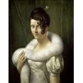 thumbnail image 2 of Simon, Francois Pascal 15x18 Black Ornate Wood Framed with Double Matting Museum Art Print Titled - Portrait of a Young Lady (Portrait de Jeune Femme), 2 of 4