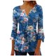 thumbnail image 1 of Camisetas de Cuello en V Mujeres, Impreso 3/4 Manga Blusa Casual Hecha de Cómodo Estante de Imitación para Toda la Temporada de Uso Diario, Camisetas Casuales de Mujer, 1 of 5