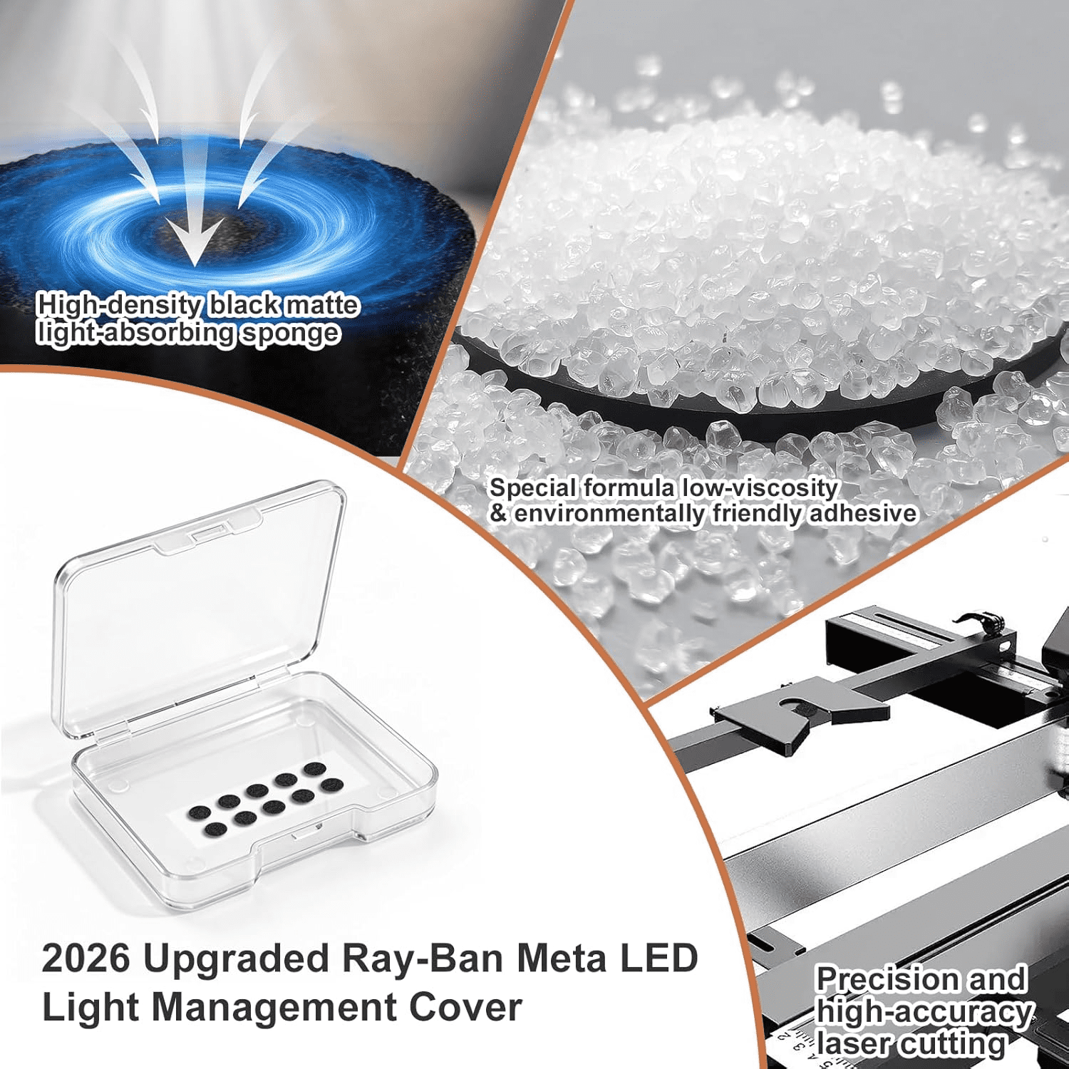 20PCS LED Light Cover for Ray-Ban Meta Glasses, Light Blocker Covers Compatible with Ray_Ban Meta Accessories, Blackout LED Blocking Cover for Meta-Glasses