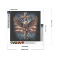 thumbnail image 2 of Pintura de diamante 5D DIY taladro redondo completo Kit de cruz de águila americana 30x30cm, 2 of 9