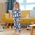 thumbnail image 4 of FORMRS Long Sleeve Top and Pants Pajama Set for Niños 2-Piece Sleepwear, Sizes 18M-8Y, Blue Cats and Hearts, 4 of 6