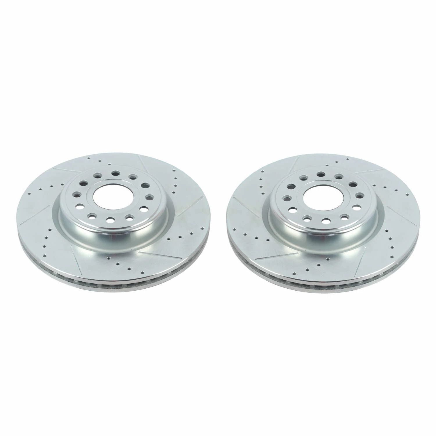 Power Stop Front Pair of Drilled and Slotted Brake Rotors AR86004XPR