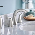 thumbnail image 5 of Moen Lindor Brushed Nickel Widespread Bathroom Sink Faucet 8 - 16 in., 5 of 6