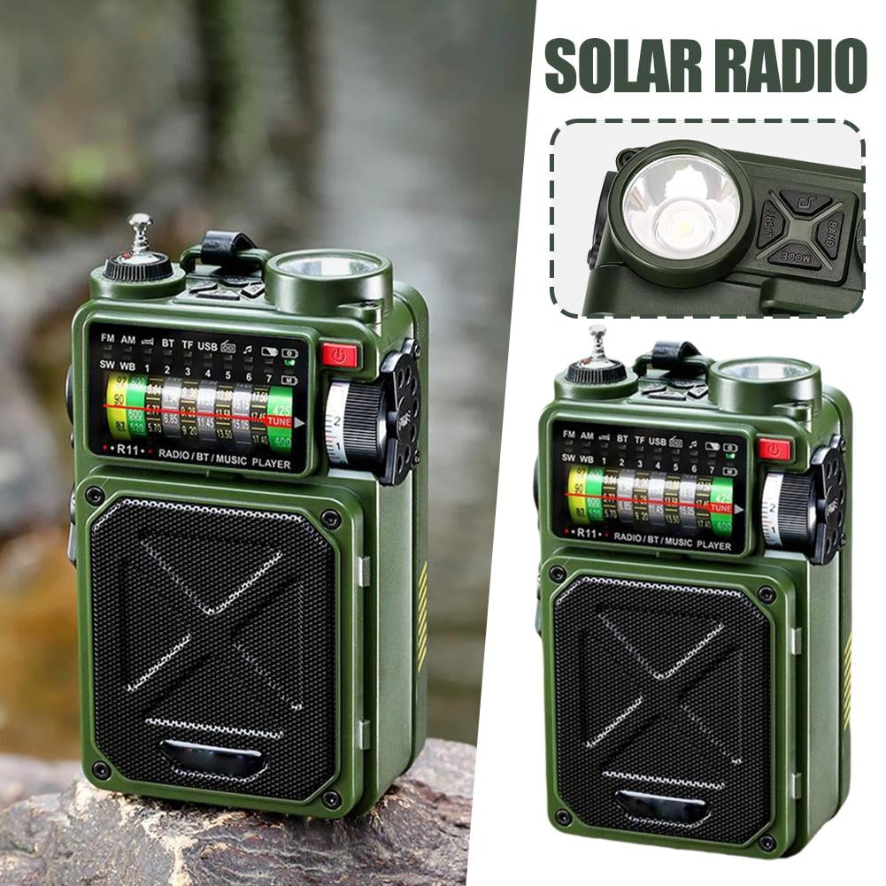 15 in 1 Outdoor Weather Radio, 4000mAh/18500mWh Solar Hand Crank Emergency Radio,Battery AM//SW/NOAA Weather Alert Radio with Flashlight,Cell Phone Charger and SOS Siren for Power Outages