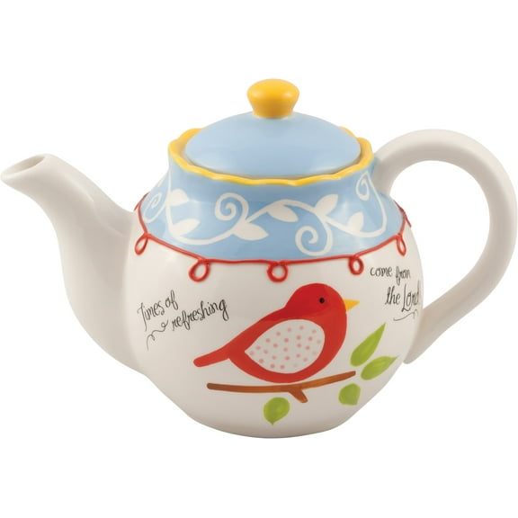 Times of Refreshing Bird on Branch Ceramic Teapot