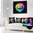 thumbnail image 3 of Designart Colorful Fire Lion - Animal Throw Pillow - 16x16, 3 of 5
