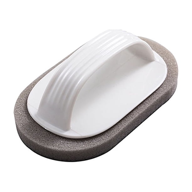 Billuyoard Cepillo de baño de pared de descontaminación resistente, herramientas de limpieza, mango de esponja, ranura para inodoro, alfombra de Suministros de limpieza para el hogar Blanco