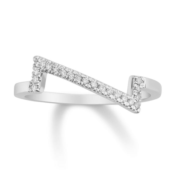 ARAIYA FINE JEWELRY 10K White Gold Diamond Ring (1/10 cttw, H-I Color, I1-I2 Clarity), Size 7