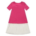thumbnail image 2 of Richie House Little Girls Fuchsia White Ruffle Flower Applique Pleated Dress 2/3, 2 of 2