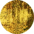 thumbnail image 1 of Ahgly Company Indoor Round Abstract Yellow Modern Area Rugs, 3' Round, 1 of 4