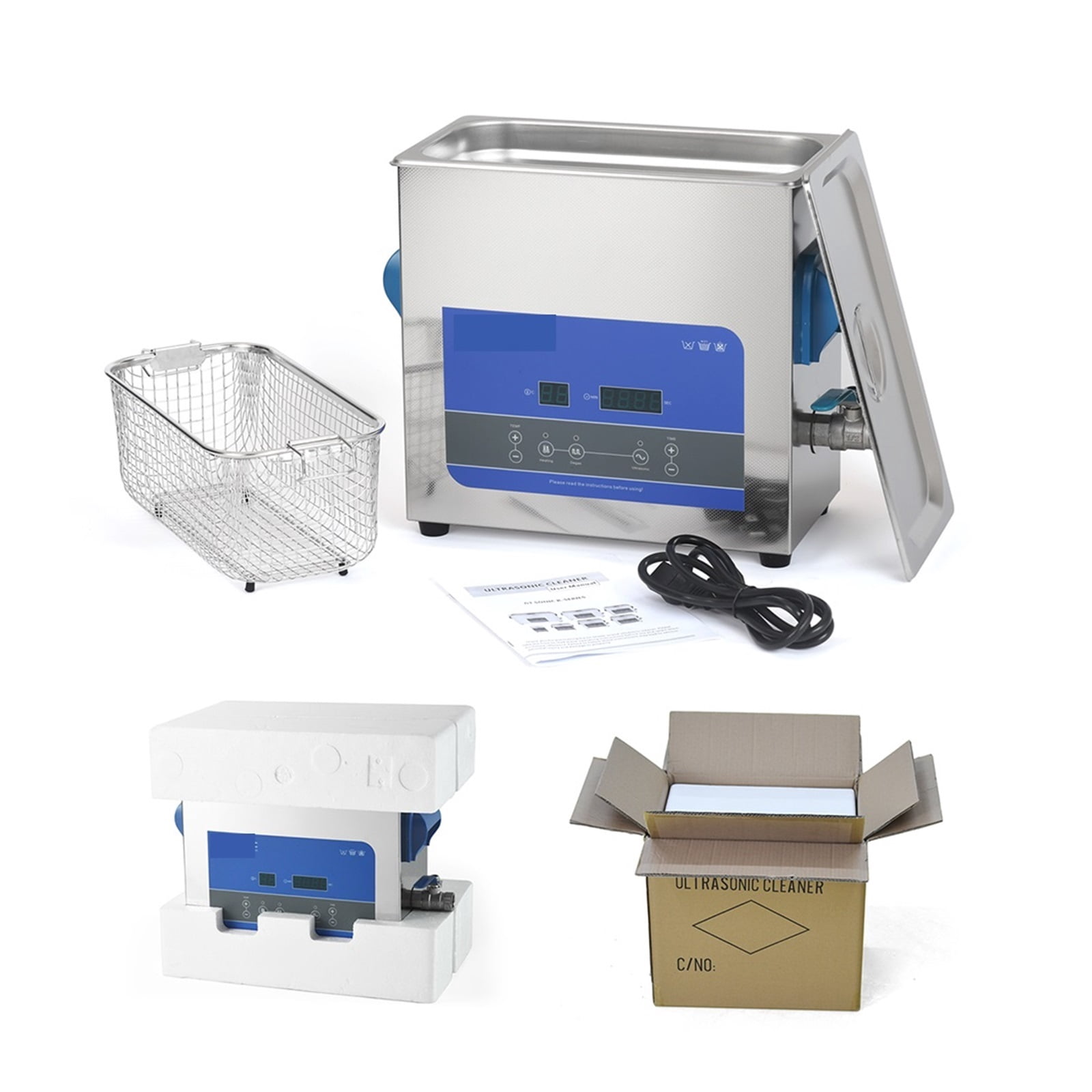 150W 40kHz Ultrasound Cleaning Machine 6L Water Bath Digital Ultrasonic Cleaner For Vinyl Record Jewelry