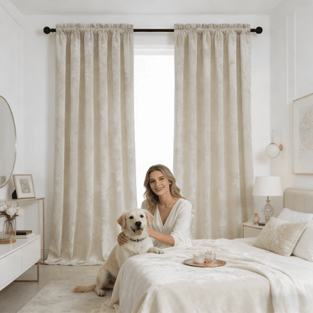 Crushed Velvet Light Filtering Curtains 2 Panels, Rod Pocket Bedroom Window Drapes, 52x84/52x96/52x108 Inch, Multi Color Pet Friendly Eco Friendly Curtains for Living Room Home Decor