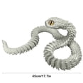 thumbnail image 3 of Articulated Snake Toy Realistic, Usupdd Movable Joints Plastic Snake Figurine, 17.7 Inch Flexible Decorative Snake Hand Toy for Desk Shelf, White, 3 of 7