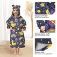 thumbnail image 4 of Dailycode Wearable Blanket Hoodie Oversized Sherpa Flannel Blankets with Pocket for 3-14 Year Old Duck in Space, 4 of 7
