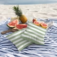 thumbnail image 3 of 2 Pack Outdoor Waterproof Throw Pillow Covers,Minimalism Sage Green White Stripe Decorative Square Patio Pillowcases for Chair Couch Sofa 16x16in, 3 of 9