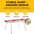 thumbnail image 4 of Valentine's Day Table Cloths for 8 Foot Rectangle Tables, Red Love Heart Eucalyptus Grey Check Patio Waterproof Elastic Fitted Tablecloths, Washable Rectangular Table Cover for Camping, 4 of 8