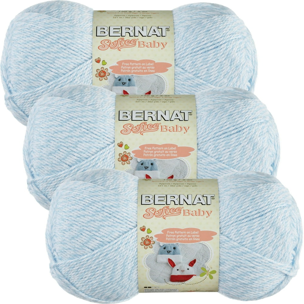 Bernat Softee Baby Yarn SolidsBaby Denim Marl, Multipack Of 3