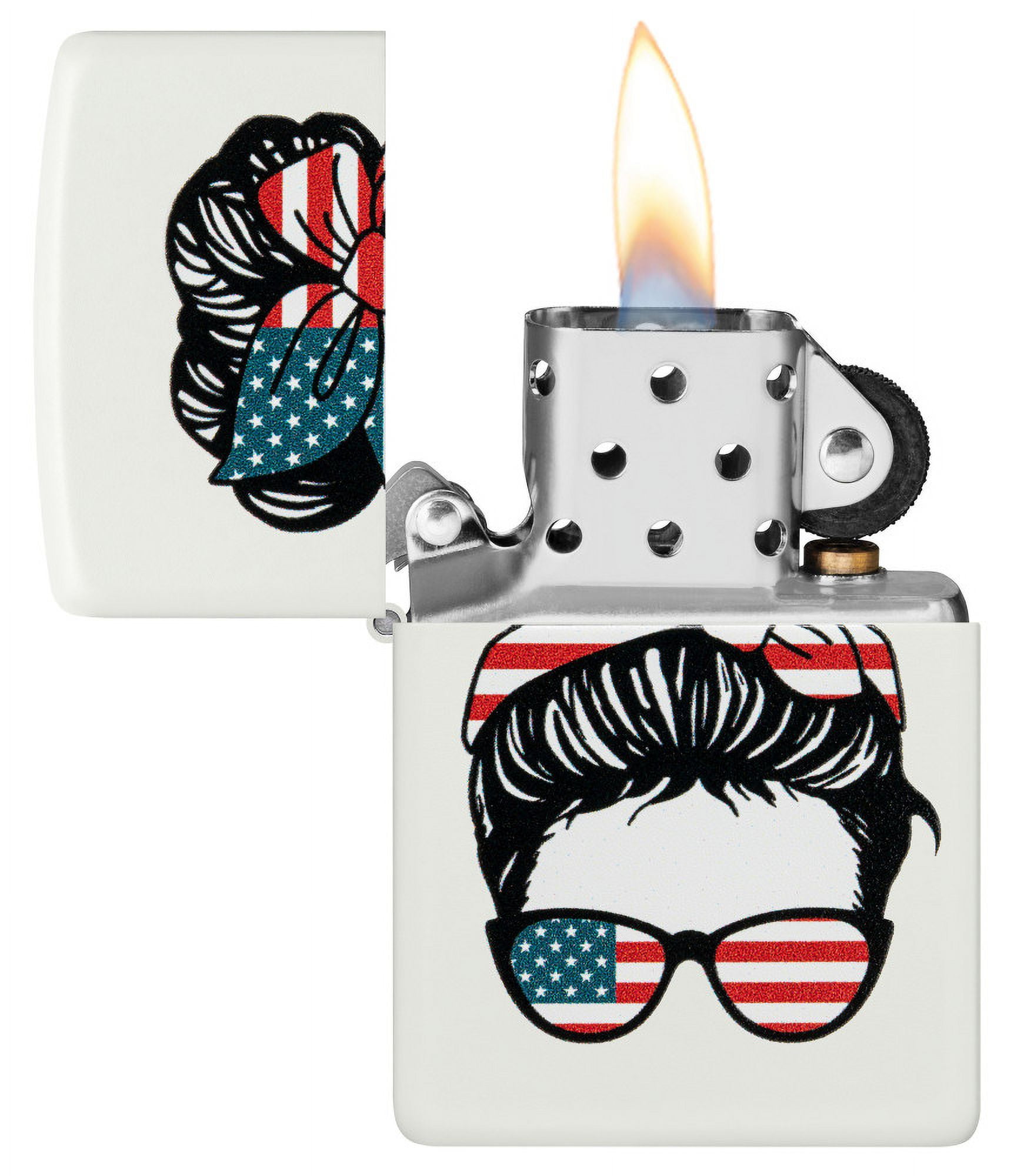 Zippo American Woman Design White Matte Pocket Lighter